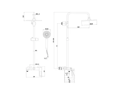 Душевая стойка SAVOL S-009045C бронза глянцевый