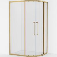 Душевой уголок Cezares RELAX-304-RH-2-120/90-C-BORO, 120х90х200, профиль брашированное золото, прозрачное стекло