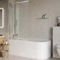 Шторка на ванну BelBagno LUCE-VF-11-80/145-C-Cr