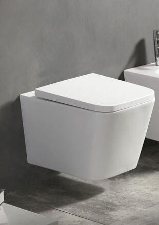 Унитаз Azario Nova AZ2216 микролифт белый, прямоугольный, 35x50.5 см + ершик напольный в подарок