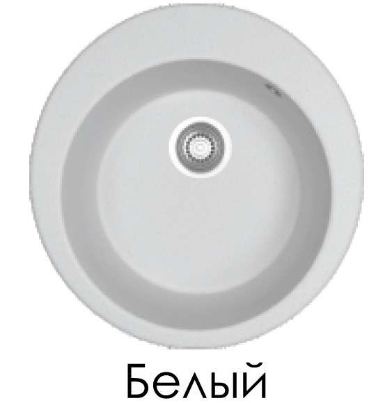 Мойка кухонная ERMESTONE ГРАСИЯ 510мм/белый купить в Москве по цене 3 700 руб.