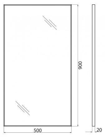 Зеркало BelBagno SPC-AL-500-900