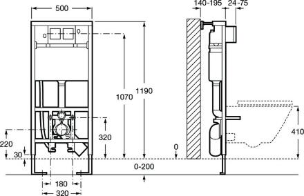 Система инсталляции для унитазов Roca Duplo Smart 890090800 50x14x119 см, в современном стиле