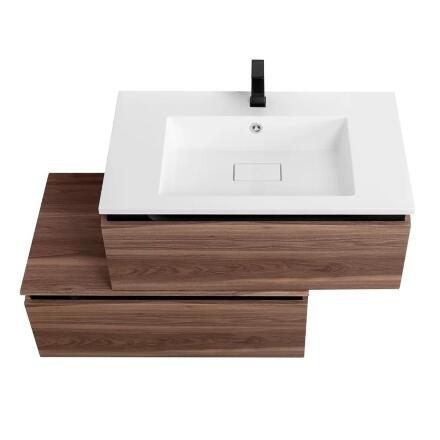 Тумба Cezares Slider 100, 1 ящик, дымчатый орех, матовая, с доводчиками
