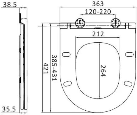 Крышка-сиденье Am.Pm Spirit V2.0 C707857WH с микролифтом, овальная, в современном стиле