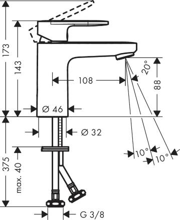 Смеситель Hansgrohe Vernis Blend 71580670 для раковины, черный, однорычажный, высота излива 8.8 см