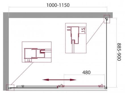 Душевой уголок BelBagno UNIQUE-AH-1-110/125-90-C-Cr