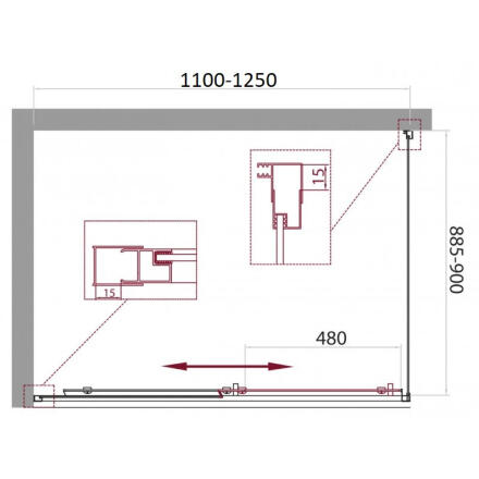 Душевой уголок BelBagno UNIQUE-AH-1-110/125-90-C-Cr