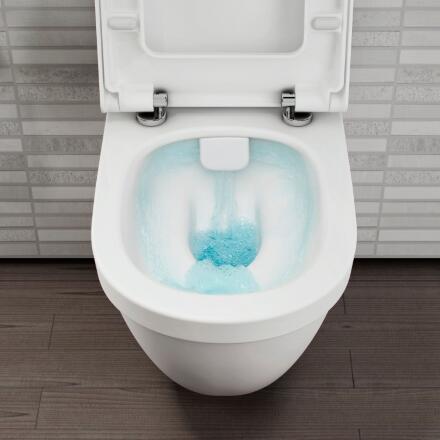 Унитаз подвесной VitrA S50 белый, овальный, антивсплеск, 36x52 см + ершик напольный в подарок