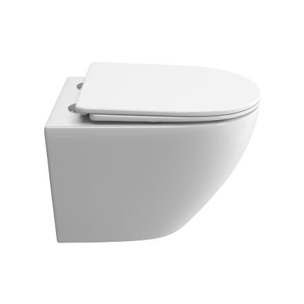 Унитаз подвесной безободковый с сиденьем и смывом TORNADO BelBagno UNO-TOR BB5177CH-TOR/SC