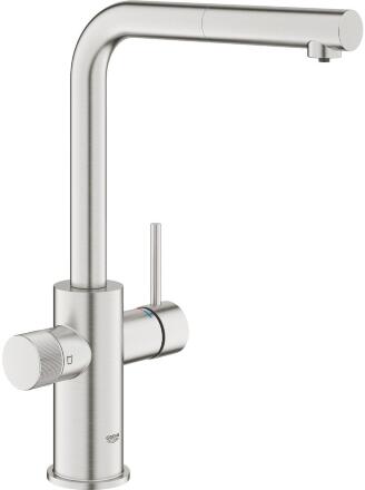 30590DC0 GROHE Blue Pure Minta Смеситель для кухни с функцией фильтрации воды, выдвижной излив, однорычажный, хром