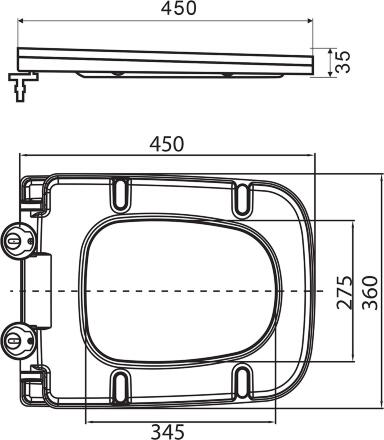 Крышка-сиденье BelBagno Ardente-C BB3202SC-MB матовая черная прямоугольная, в современном стиле