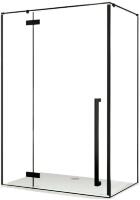 Душевой уголок CeruttiSpa C1A 118х88х195 профиль черный, стекло прозрачное, прямоугольный, двери распашные