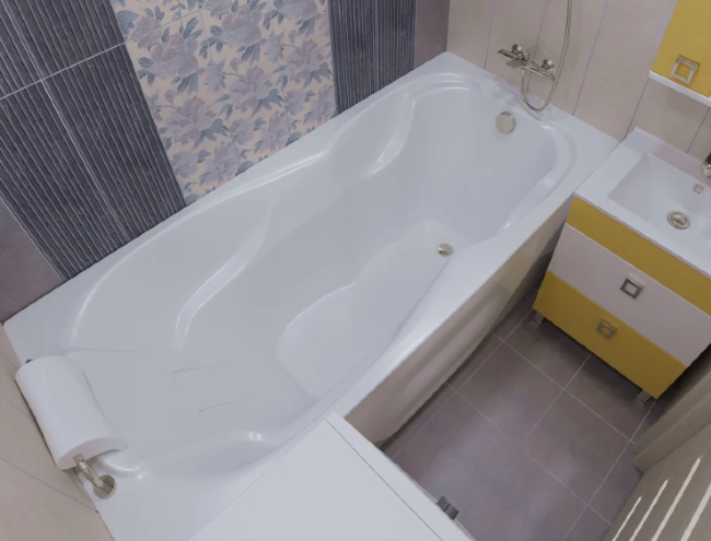 Акриловая ванна DAVINCI Nestor 180х80х64 с каркасом без экрана купить в Москве по цене 49 000 руб.