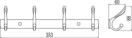 Крючок Savol S-00114C бронза в современном стиле