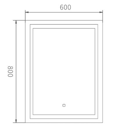 Зеркало с LED подсветкой Haiba HB660, 60x80 в современном стиле