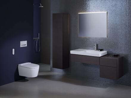 Унитаз подвесной Geberit AquaClean Sela 146.224.11.1 альпийский белый овальный, 37.5x56.5 см + ершик напольный в подарок