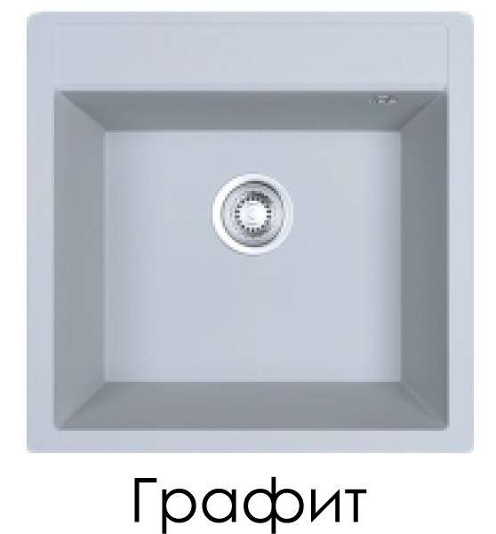 Мойка кухонная ERMESTONE РЕГИНА 510 мм/графит купить в Москве по цене 5 400 руб.