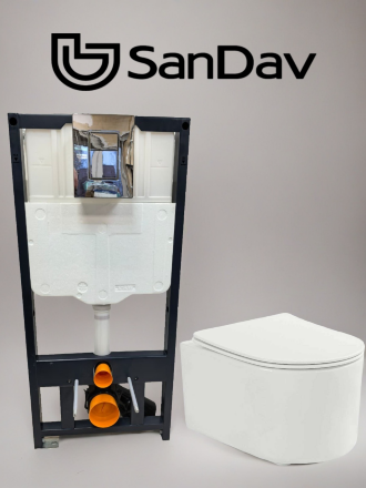 Унитаз подвесной SanDav Ellise безободковый, микролифт (овал)