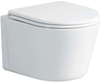 Унитаз подвесной CeruttiSpa Santa Aria CT9666 безободковый, с микролифтом, белый, 41x49 см + ершик напольный в подарок