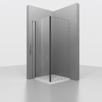 Душевая перегородка RGW Z-050-2-B 110х195 см профиль черный стекло прозрачное, с покрытием анти-капля