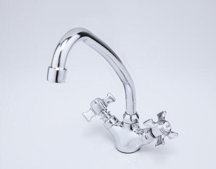 Смеситель для кухни Frap H24 F4124 хром двухвентильный, длина излива 23.6 см