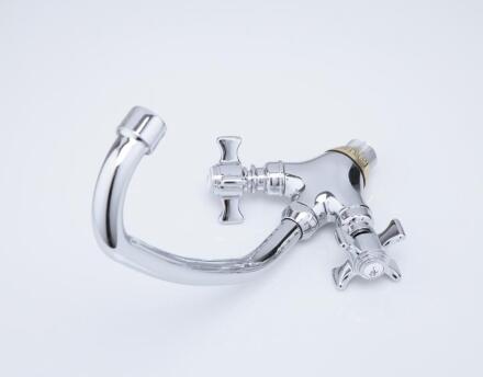 Смеситель для кухни Frap H24 F4124 хром двухвентильный, длина излива 23.6 см