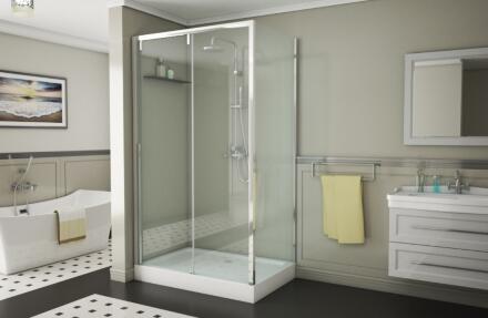Душевой уголок Bravat Slimline 120х80х195 прямоугольный, двери раздвижные