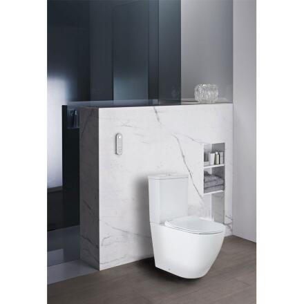 Унитаз Azario Grado AZ-2141 микролифт белый, овальный, 36x66.5 см + ершик напольный в подарок