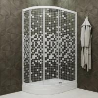 Душевой уголок Triton Коралл Щ0000061781 R 120х80 см, белый, четверть круга, двери раздвижные