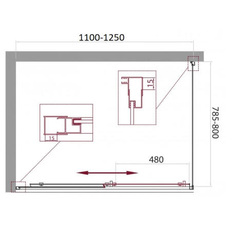 Душевой уголок BelBagno UNIQUE-AH-1-110/125-80-C-Cr