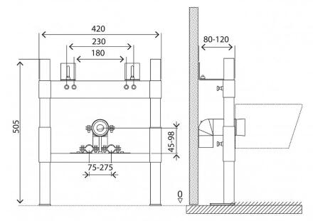 Инсталляция BelBagno для подвесного биде BB024-BD с крепежём