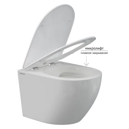 Унитаз подвесной Berges Wasserhaus Okus Rimless 081127 белый, с микролифтом, 36x49 см + ершик напольный в подарок