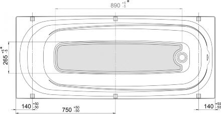 Акриловая ванна Triton Стандарт Европа 150x70 прямоугольная, пристенная
