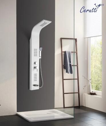 Душевая панель Cerutti Spa Virginia W CT9990, матовая белая, цвет белый, штанга 148 см