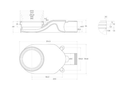 Душевой линейный трап 90 см BelBagno BB-LD-LUCE-90-CR лоток нержавеющая сталь