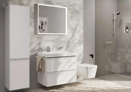 Смеситель для раковины Hansgrohe Tecturis E 110 73010700 матовый белый однорычажный, длина излива 14.4 см