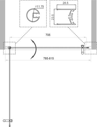 Дверь в проём BelBagno UNO-B-1-80-CH-Cr