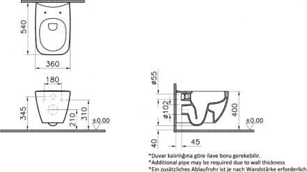 Унитаз подвесной VitrA Shift 7742B003-0075 белый, овальный, 36x54 см
