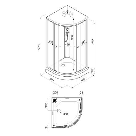 Душевая кабина Triton Экстра 88x88