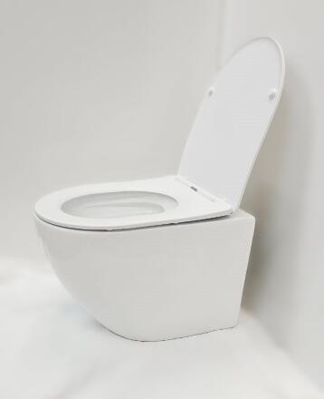 Унитаз подвесной SanDav Conos 490х365х350 безободковый, микролифт (конус) белый