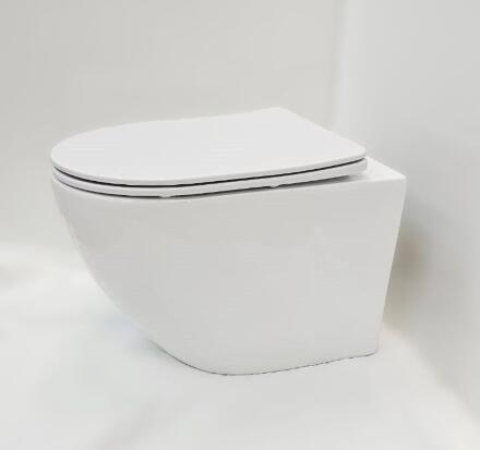 Унитаз подвесной SanDav Conos 490х365х350 безободковый, микролифт (конус) белый