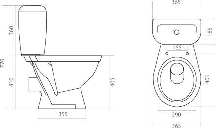 Унитаз-компакт Santek Паллада 1.WH30.2.371 белый, 36.5x68 см